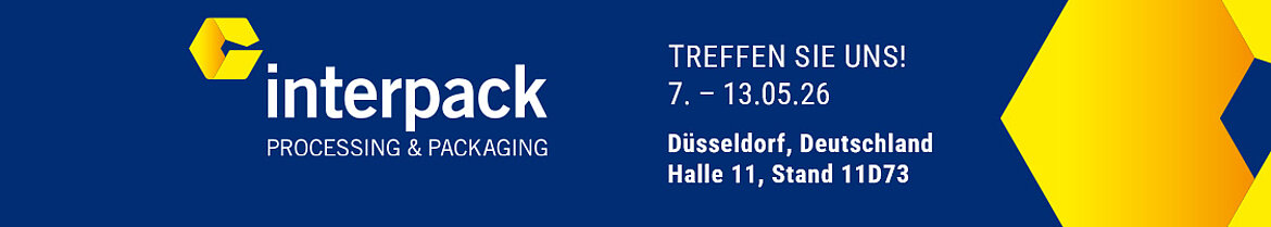 Treffen Sie uns auf der Interpack Messe in Düsseldorf vom 7. bis 13. Mai 2026, Halle 11, Stand 11D73